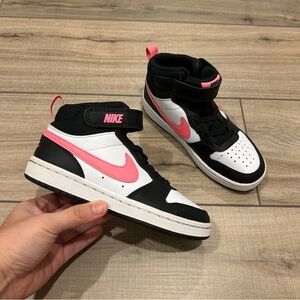 Nike Kids' Court Borough 2 High Top Sneaker Little Kid 12.5C White Black Pink